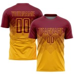 Benutzerdefinierte Jersey Sublimation Crimson Uniform Fußball Gold Benutzerdefinierte Jersey Sublimation Crimson Uniform Fußball Gold
