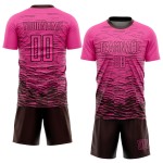 Benutzerdefinierte Uniform Braun Rosa Sublimation Jersey Fußball Benutzerdefinierte Uniform Braun Rosa Sublimation Jersey Fußball