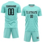 Eis Fußball Sublimation Geometrische Jersey Formen Benutzerdefinierte Schwarz Uniform Blau Eis Fußball Sublimation Geometrische Jersey Formen Benutzerdefinierte Schwarz Uniform Blau