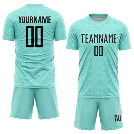 Eis Fußball Sublimation Geometrische Jersey Formen Benutzerdefinierte Schwarz Uniform Blau Eis Fußball Sublimation Geometrische Jersey Formen Benutzerdefinierte Schwarz Uniform Blau
