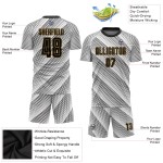 Benutzerdefinierte schwarz-alte Uniform Gold Fußball weiß Sublimation Jersey Benutzerdefinierte schwarz-alte Uniform Gold Fußball weiß Sublimation Jersey
