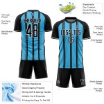 Sublimation Uniform Custom Line Schwarz Blau-Weiß Trikot Sky Soccer Sublimation Uniform Custom Line Schwarz Blau-Weiß Trikot Sky Soccer