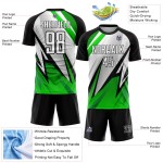 Sublimation Uniform Fußball Weiß-Aurora Schwarz Grün Custom Jersey Sublimation Uniform Fußball Weiß-Aurora Schwarz Grün Custom Jersey