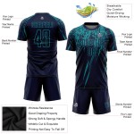 Uniform Jersey Fußball Sublimation Custom Teal Navy Uniform Jersey Fußball Sublimation Custom Teal Navy