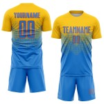 Fußball Sublimation Custom Pulver Gold Blau-Orange Jersey Uniform Fußball Sublimation Custom Pulver Gold Blau-Orange Jersey Uniform