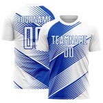 Trikot Thunder Weiß Sublimation Uniform Custom Soccer Blue Line Trikot Thunder Weiß Sublimation Uniform Custom Soccer Blue Line