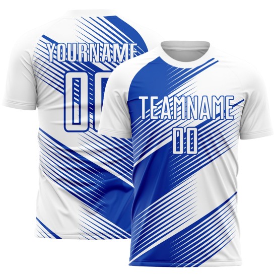 Trikot Thunder Weiß Sublimation Uniform Custom Soccer Blue Line Trikot Thunder Weiß Sublimation Uniform Custom Soccer Blue Line