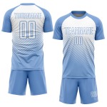 Linien Uniform Sublimation Jersey Weiß Blau Licht Fußball Custom Linien Uniform Sublimation Jersey Weiß Blau Licht Fußball Custom