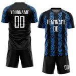 Sublimation Abstrakt Weiß-Pulver Schwarz Fußball Jersey Custom Blau Form Uniform Sublimation Abstrakt Weiß-Pulver Schwarz Fußball Jersey Custom Blau Form Uniform