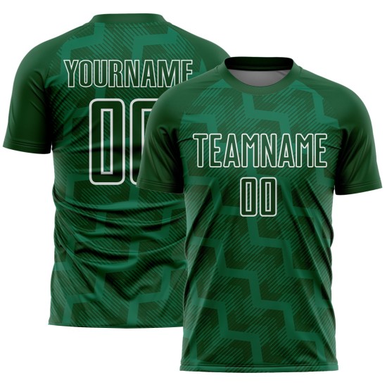 Benutzerdefinierte Weiße Linien Grün Jersey Sublimation Uniform Fußball Benutzerdefinierte Weiße Linien Grün Jersey Sublimation Uniform Fußball