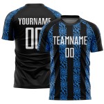 Sublimation Abstrakt Weiß-Pulver Schwarz Fußball Jersey Custom Blau Form Uniform Sublimation Abstrakt Weiß-Pulver Schwarz Fußball Jersey Custom Blau Form Uniform
