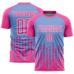 Wave Sublimation Light Uniform Rosa Fußballtrikot Blau-Weiß Custom Fluid Abstract Wave Sublimation Light Uniform Rosa Fußballtrikot Blau-Weiß Custom Fluid Abstract