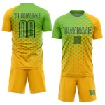 Jersey Uniform Gold Neon Grün-Navy Custom Fußball Sublimation Jersey Uniform Gold Neon Grün-Navy Custom Fußball Sublimation