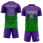 Jersey Sublimation Gras Uniform Grün Custom Lila-Weiß Fußball Jersey Sublimation Gras Uniform Grün Custom Lila-Weiß Fußball