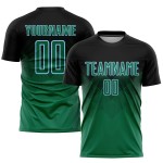 Benutzerdefinierte schwarze Kelly Fußball-Trikot Sublimation blau grün-hell Uniform Benutzerdefinierte schwarze Kelly Fußball-Trikot Sublimation blau grün-hell Uniform