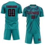 Benutzerdefiniertes marineblau-rotes Fußballtrikot mit Sublimationsdruck Benutzerdefiniertes marineblau-rotes Fußballtrikot mit Sublimationsdruck