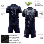 Benutzerdefinierte Sublimation Navy Grau Jersey Fußballuniform Benutzerdefinierte Sublimation Navy Grau Jersey Fußballuniform