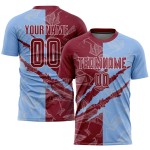 Muster Fußball Crimson-Light Blue Sublimation Scratch Uniform Jersey Graffiti Custom Muster Fußball Crimson-Light Blue Sublimation Scratch Uniform Jersey Graffiti Custom