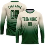 Grün Lange Verblassen Benutzerdefinierte Jersey Uniform Mode Ärmel Sublimation Creme Fußball Grün Lange Verblassen Benutzerdefinierte Jersey Uniform Mode Ärmel Sublimation Creme Fußball