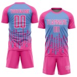 Wave Sublimation Light Uniform Rosa Fußballtrikot Blau-Weiß Custom Fluid Abstract Wave Sublimation Light Uniform Rosa Fußballtrikot Blau-Weiß Custom Fluid Abstract