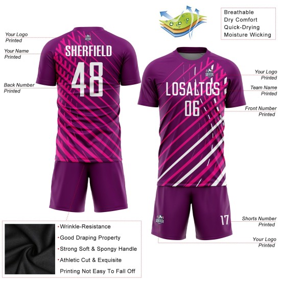 Benutzerdefinierte Fußball Weiß-Karmesinrot Trikot Sublimation Rosa Uniform Benutzerdefinierte Fußball Weiß-Karmesinrot Trikot Sublimation Rosa Uniform