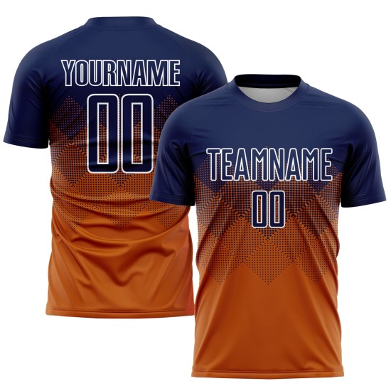 Marineblau-Weiß Sublimation Texas Custom Uniform Trikot Fußball Orange Marineblau-Weiß Sublimation Texas Custom Uniform Trikot Fußball Orange