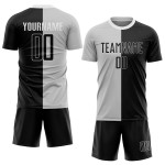 Sublimation Uniform Fußball Mode Grau Split Schwarz-Weiß Custom Jersey Sublimation Uniform Fußball Mode Grau Split Schwarz-Weiß Custom Jersey