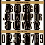 Weiß-Altes Fußballtrikot Sublimation Gold Line Schwarze Uniform Custom Weiß-Altes Fußballtrikot Sublimation Gold Line Schwarze Uniform Custom