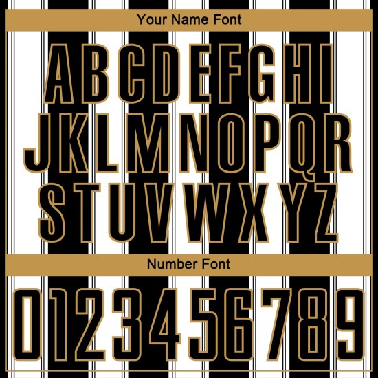 Weiß-Altes Fußballtrikot Sublimation Gold Line Schwarze Uniform Custom Weiß-Altes Fußballtrikot Sublimation Gold Line Schwarze Uniform Custom