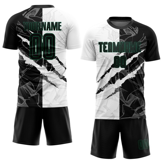 Scratch Sublimation Uniform Jersey Grün Graffiti Fußball Muster Schwarz-Kelly Custom Scratch Sublimation Uniform Jersey Grün Graffiti Fußball Muster Schwarz-Kelly Custom