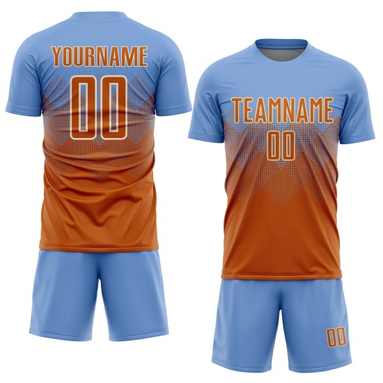 Sublimation Blau Uniform Jersey Orange-Creme Fußball Licht Texas Custom Sublimation Blau Uniform Jersey Orange-Creme Fußball Licht Texas Custom