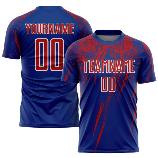 Sublimation Rot-Weiß Custom Jersey Uniform Fußball Royal Sublimation Rot-Weiß Custom Jersey Uniform Fußball Royal