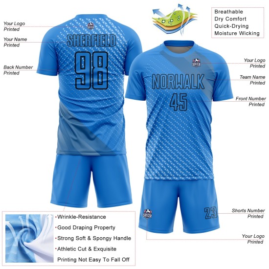 Lakes Shapes Geometric Custom Jersey Schwarz Uniform Blau Fußball Sublimation Lakes Shapes Geometric Custom Jersey Schwarz Uniform Blau Fußball Sublimation