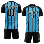 Sublimation Uniform Custom Line Schwarz Blau-Weiß Trikot Sky Soccer Sublimation Uniform Custom Line Schwarz Blau-Weiß Trikot Sky Soccer