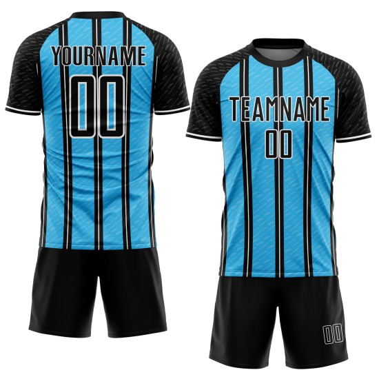 Sublimation Uniform Custom Line Schwarz Blau-Weiß Trikot Sky Soccer Sublimation Uniform Custom Line Schwarz Blau-Weiß Trikot Sky Soccer