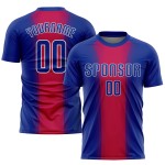 Fußball Sublimation Uniform Royal-Weiß Trikot Custom Rot Fußball Sublimation Uniform Royal-Weiß Trikot Custom Rot