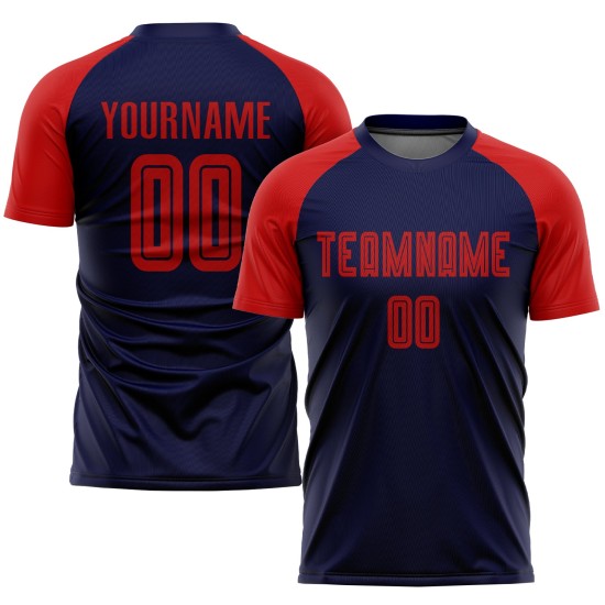 Jersey Rot Marine Uniform Fußball Sublimation Custom Jersey Rot Marine Uniform Fußball Sublimation Custom