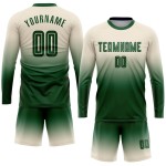 Grün Lange Verblassen Benutzerdefinierte Jersey Uniform Mode Ärmel Sublimation Creme Fußball Grün Lange Verblassen Benutzerdefinierte Jersey Uniform Mode Ärmel Sublimation Creme Fußball