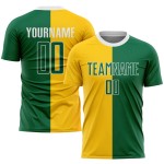 Uniform Fashion Fußball Sublimation Trikot Gold Kelly Custom Grün-Weiß Split Uniform Fashion Fußball Sublimation Trikot Gold Kelly Custom Grün-Weiß Split