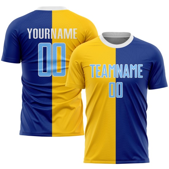Uniform Split Blau-Gold Jersey Licht Royal Sublimation Mode Custom Fußball Uniform Split Blau-Gold Jersey Licht Royal Sublimation Mode Custom Fußball