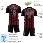 Jersey Schwarz Linie Purpur-Weiß Uniform Fußball Sublimation Custom Jersey Schwarz Linie Purpur-Weiß Uniform Fußball Sublimation Custom