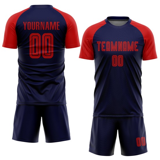 Jersey Rot Marine Uniform Fußball Sublimation Custom Jersey Rot Marine Uniform Fußball Sublimation Custom