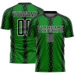 Uniform Schwarz-Weiß Geometrische Jersey Abstrakte Benutzerdefinierte Gras Grün Muster Sublimation Uniform Schwarz-Weiß Geometrische Jersey Abstrakte Benutzerdefinierte Gras Grün Muster Sublimation