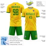 Sublimation Gras Gold Uniform Jersey Fußball Grün Custom Sublimation Gras Gold Uniform Jersey Fußball Grün Custom