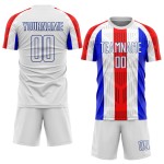 Uniform Sublimation Fußball Weiß Custom Jersey Weiß-Royal Uniform Sublimation Fußball Weiß Custom Jersey Weiß-Royal
