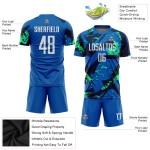 Fußball Weiß-Neon Sublimation Jersey Royal Custom Uniform Grün Fußball Weiß-Neon Sublimation Jersey Royal Custom Uniform Grün