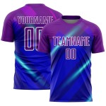 Jersey Fußball Sublimation Custom Lines Royal Lila-Weiß Uniform Jersey Fußball Sublimation Custom Lines Royal Lila-Weiß Uniform