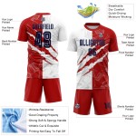 Jersey Uniform Kratzmuster USA Sublimation Fußball Marine-Rot Custom Graffiti Jersey Uniform Kratzmuster USA Sublimation Fußball Marine-Rot Custom Graffiti