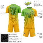 Jersey Uniform Gold Neon Grün-Navy Custom Fußball Sublimation Jersey Uniform Gold Neon Grün-Navy Custom Fußball Sublimation