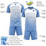 Linien Uniform Sublimation Jersey Weiß Blau Licht Fußball Custom Linien Uniform Sublimation Jersey Weiß Blau Licht Fußball Custom